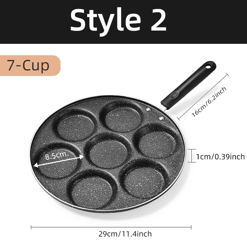 4/7 Cups Pancakes Frying Pans Breakfast Egg Pan Durable Non-stick