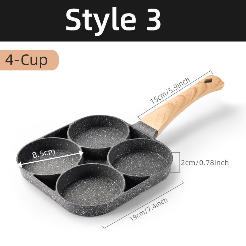 4/7 Cups Pancakes Frying Pans Breakfast Egg Pan Durable Non-stick