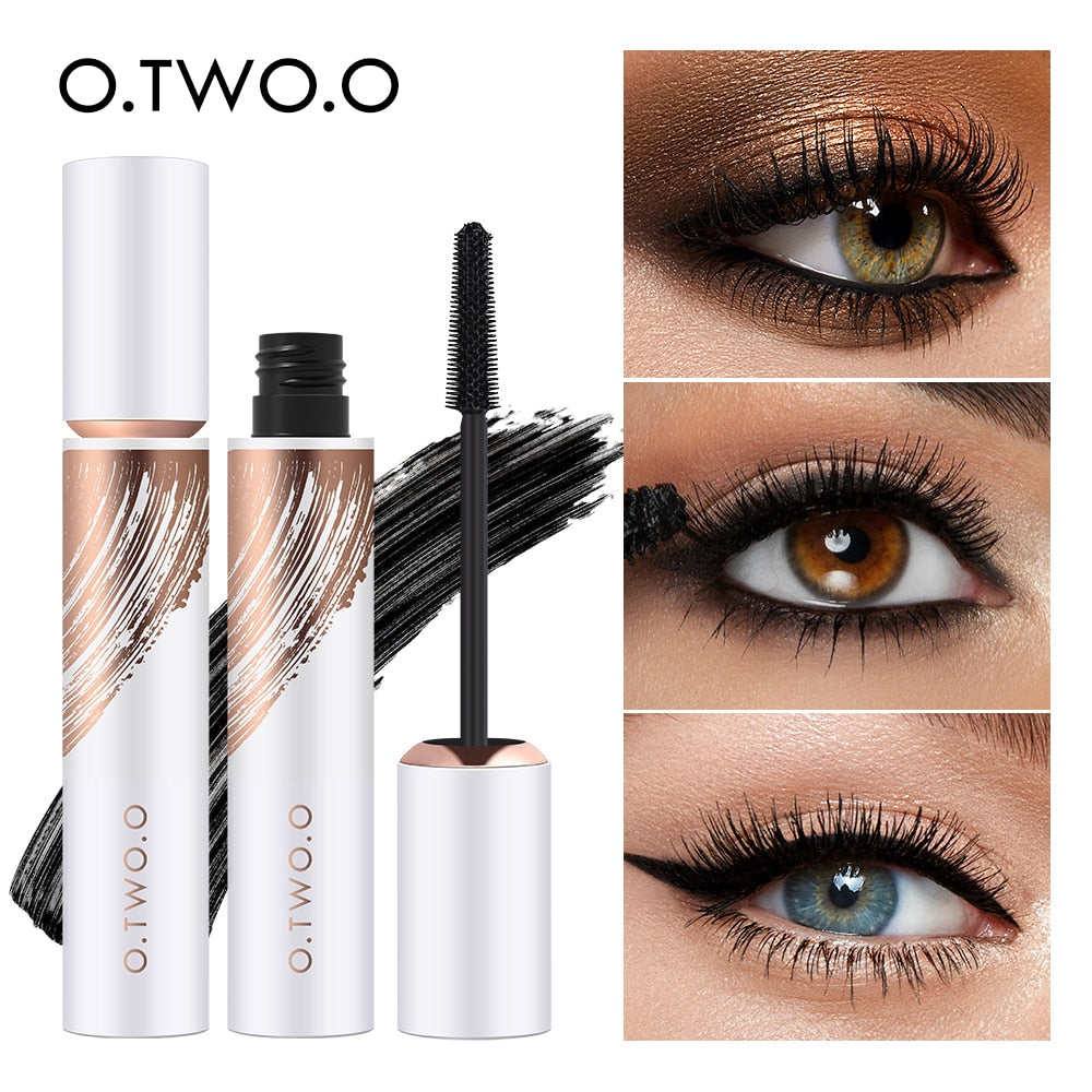 Black Mascara Lengthens Eyelashes Waterproof Long-lasting 4D Silk Fiber