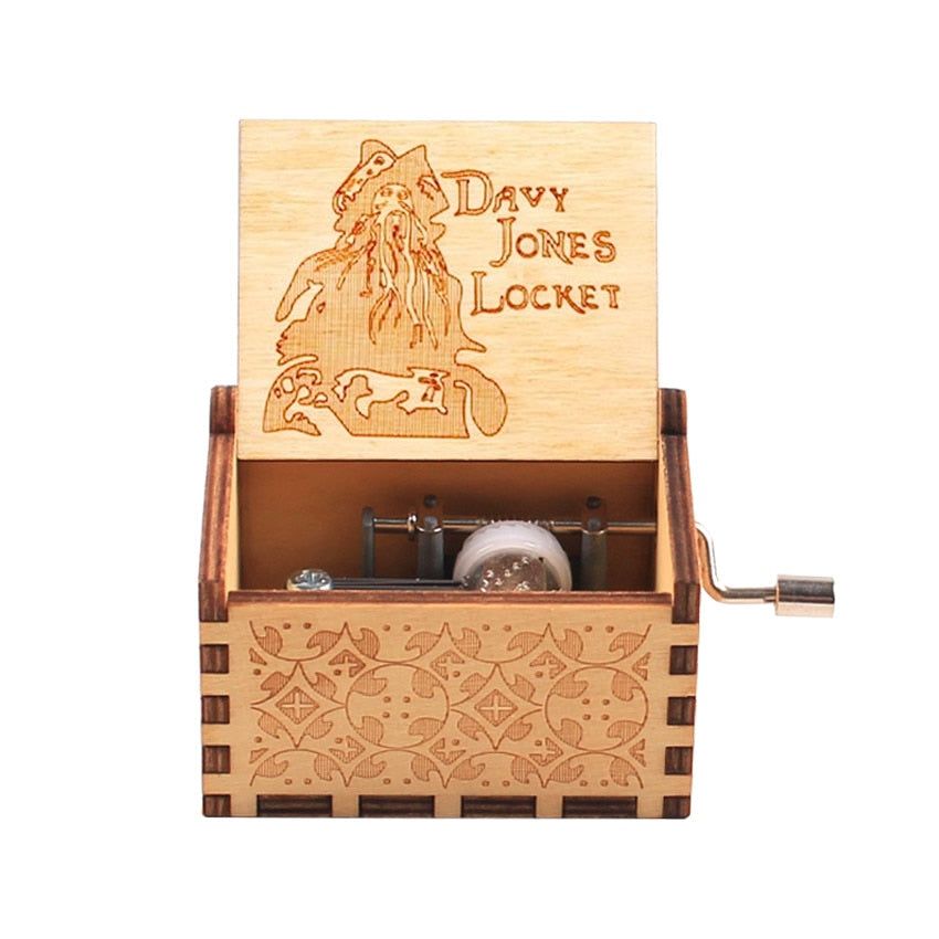 New Wooden Hand Crank Music Box Merry Christmas Music Theme