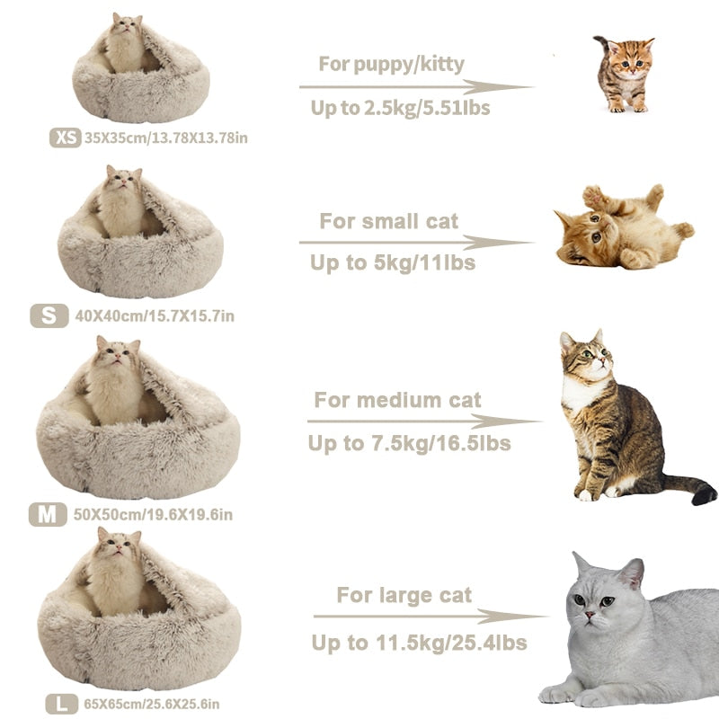 New Style Pet Dog Cat Bed Round Plush Warm Bed House