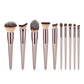 4/10pcs Champagne makeup brushes set for cosmetic foundation