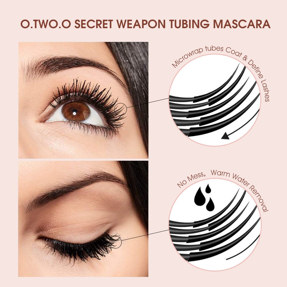 Black Mascara Lengthens Eyelashes Waterproof Long-lasting 4D Silk Fiber