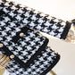 Girls Sets Children Clothing Autumn Winter Plaid Knit Cardigan Sweater