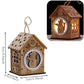 Wood Glowing Castle With Warm LED Lights Christmas Ornaments
