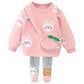 Spring Autumn Baby Girls Clothing Sets Kids Cartoon Rabbit Long Sleeve