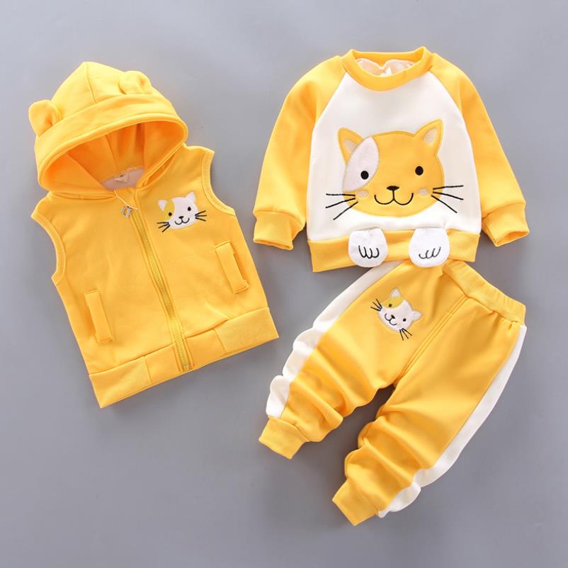 2020 Autumn Winter Suit for Girls Boys Hooded Coat Set