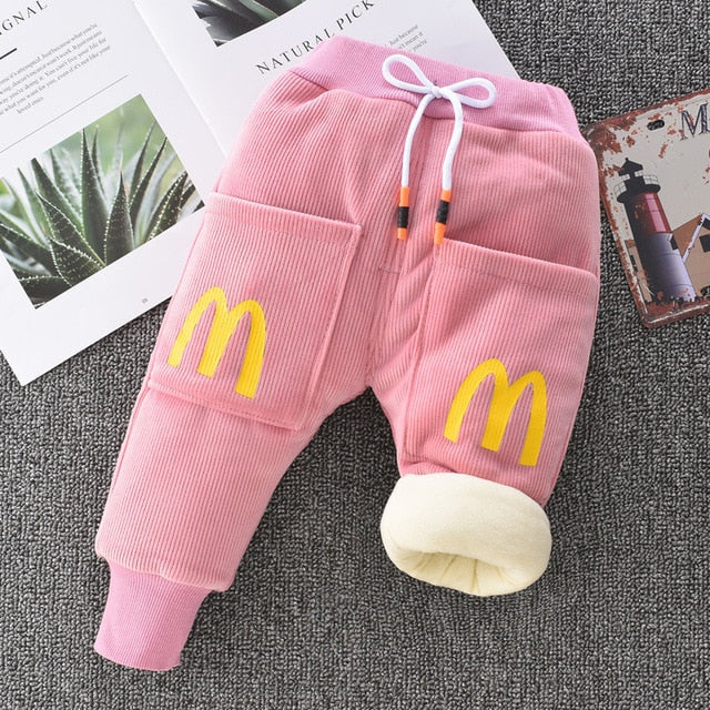 New Baby Boys Clothing Warm Cashmere Jeans Pants