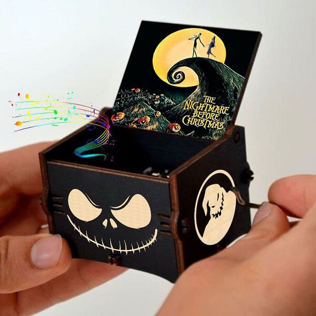New Wooden Hand Crank Music Box Merry Christmas Music Theme