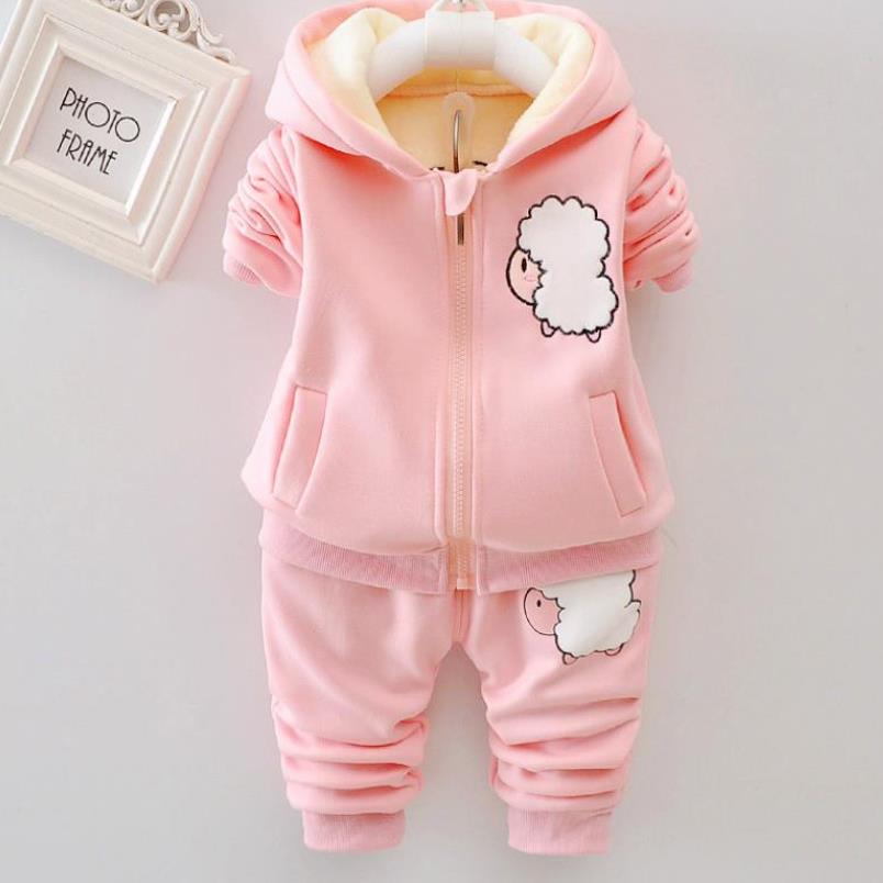2020 Autumn Winter Suit for Girls Boys Hooded Coat Set