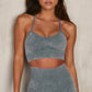 Women Seamless Sports Bra Long Sleeve Crop Top Set