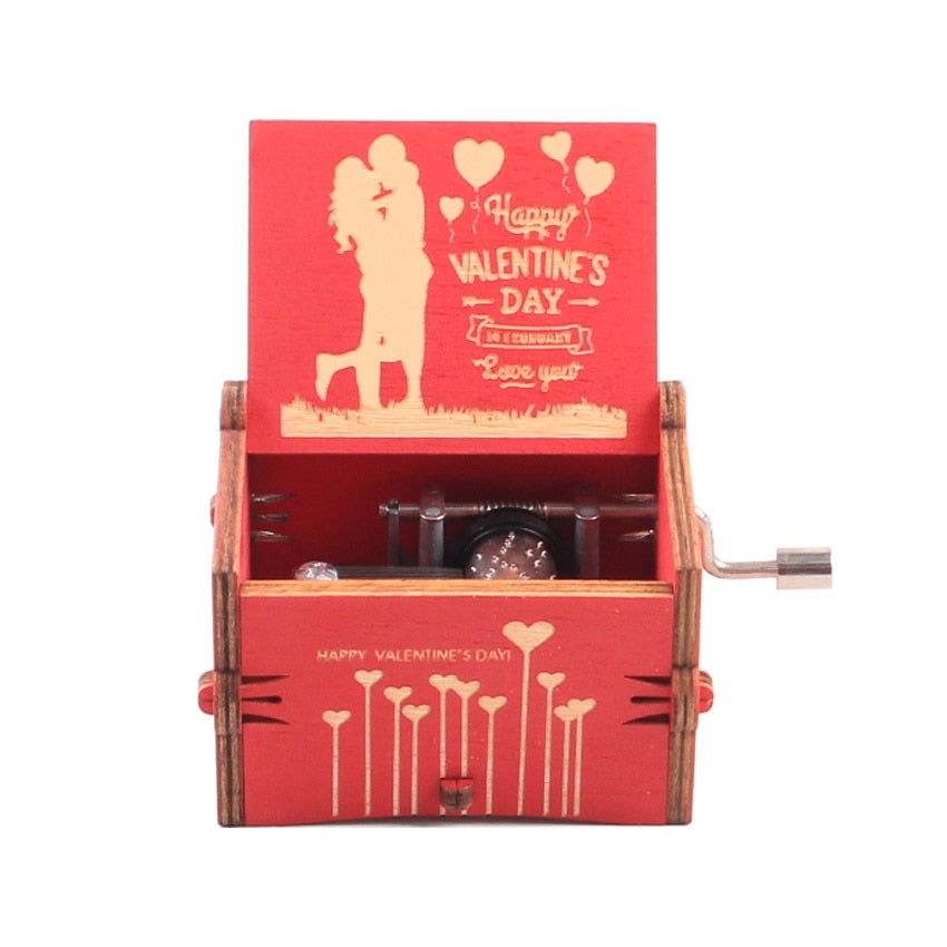 New Wooden Hand Crank Music Box Merry Christmas Music Theme
