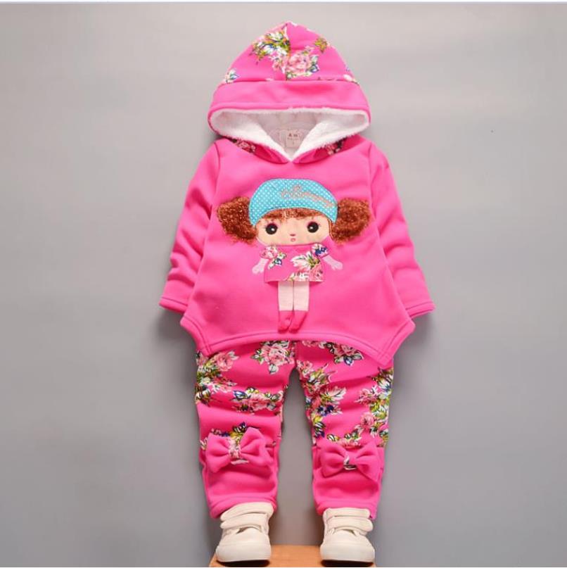 2020 Autumn Winter Suit for Girls Boys Hooded Coat Set