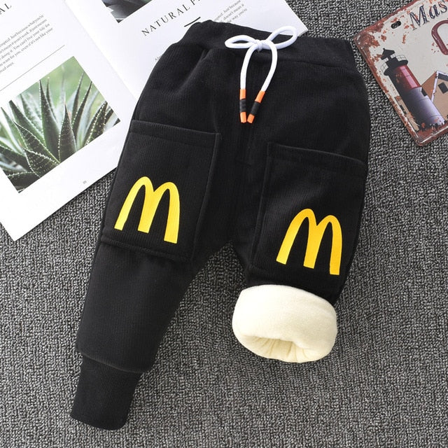 New Baby Boys Clothing Warm Cashmere Jeans Pants