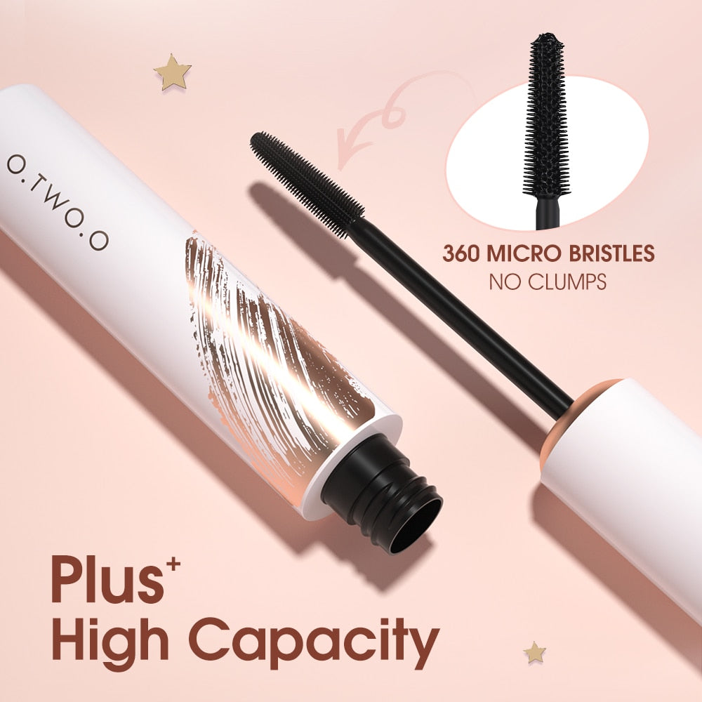 Black Mascara Lengthens Eyelashes Waterproof Long-lasting 4D Silk Fiber