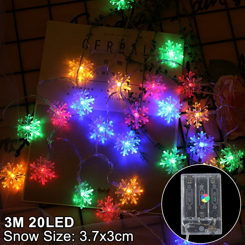Snowflake LED Light Christmas Decorations For Home Hanging Garland