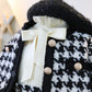 Girls Sets Children Clothing Autumn Winter Plaid Knit Cardigan Sweater