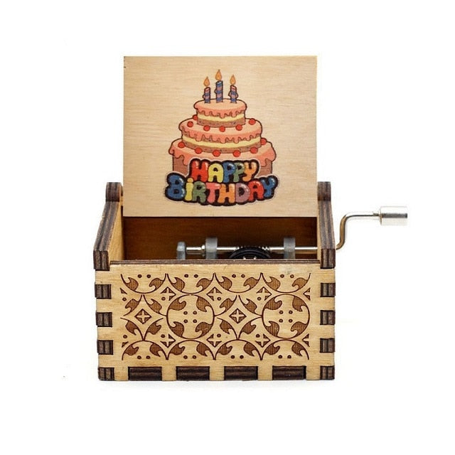 New Wooden Hand Crank Music Box Merry Christmas Music Theme
