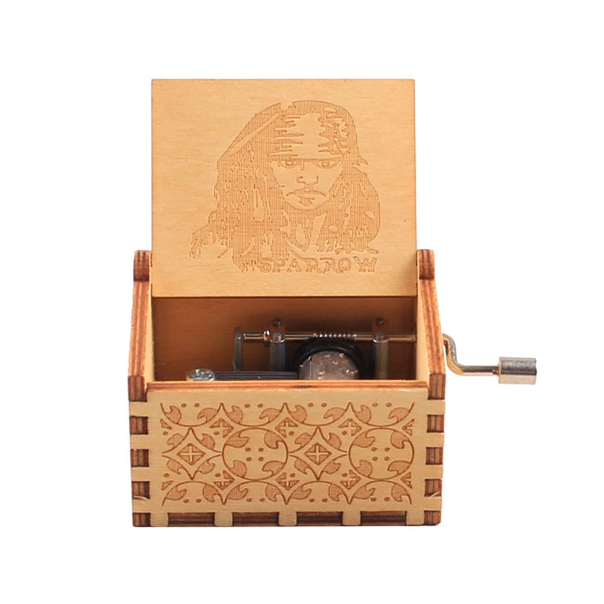 New Wooden Hand Crank Music Box Merry Christmas Music Theme