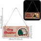 Wood Glowing Castle With Warm LED Lights Christmas Ornaments