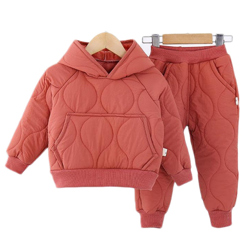 2020 Autumn Winter Suit for Girls Boys Hooded Coat Set