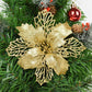 5pcs 9-16cm Glitter Christmas Flower For Xmas Tree Decorations