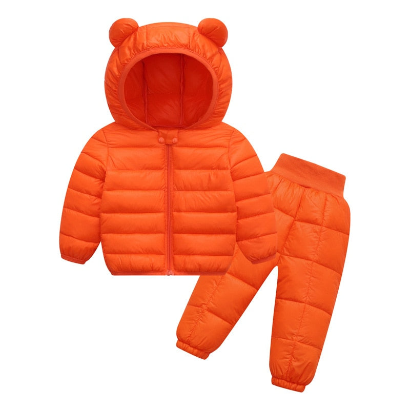 2020 Autumn Winter Suit for Girls Boys Hooded Coat Set