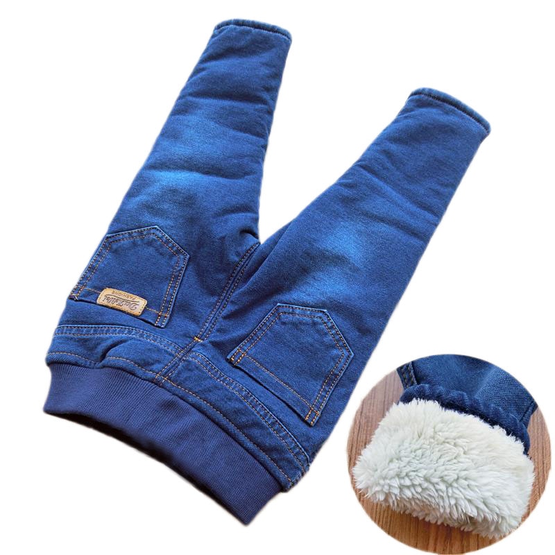 New Baby Boys Clothing Warm Cashmere Jeans Pants