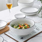 White With Black Edge Dinner Plate Ceramic Kitchen Dishes
