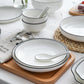White With Black Edge Dinner Plate Ceramic Kitchen Dishes