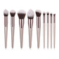 4/10pcs Champagne makeup brushes set for cosmetic foundation