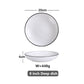 White With Black Edge Dinner Plate Ceramic Kitchen Dishes