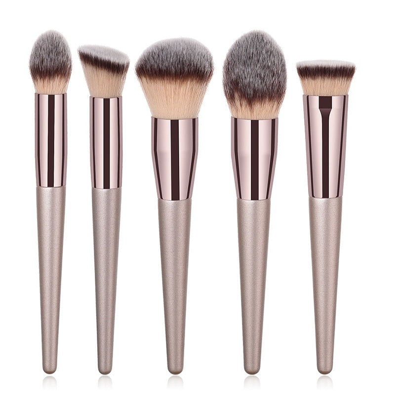 4/10pcs Champagne makeup brushes set for cosmetic foundation