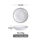 White With Black Edge Dinner Plate Ceramic Kitchen Dishes