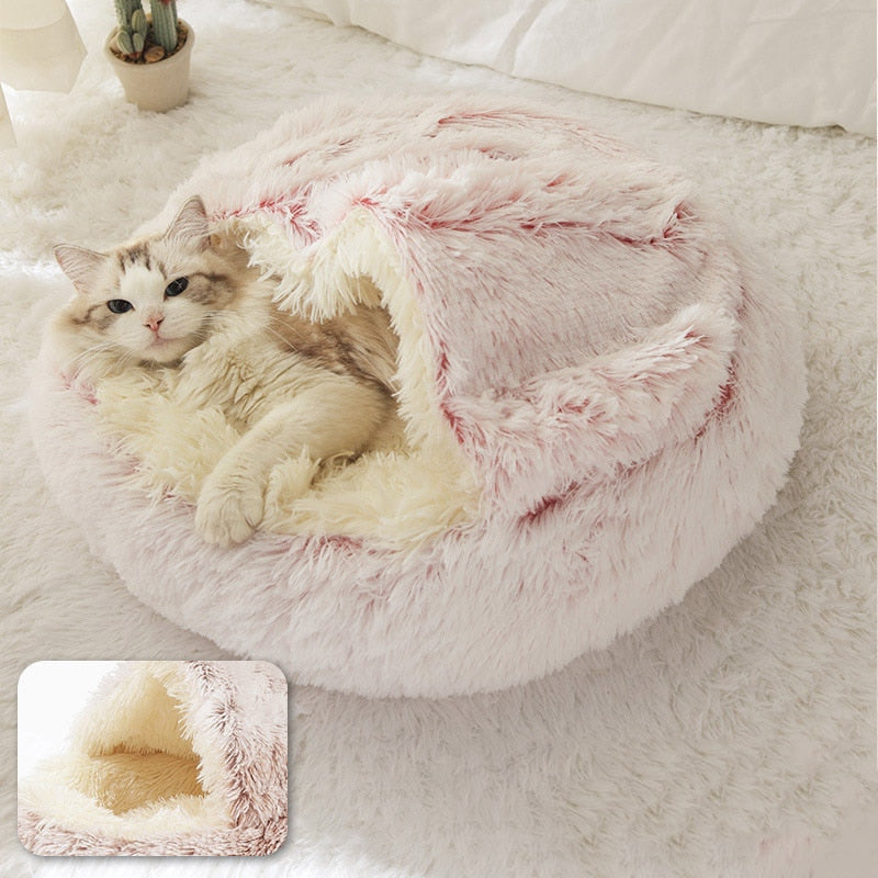 New Style Pet Dog Cat Bed Round Plush Warm Bed House