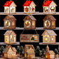 Wood Glowing Castle With Warm LED Lights Christmas Ornaments