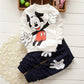 Fall Girls Clothing Outfits Cartoon Minnie Long Sleeve Set