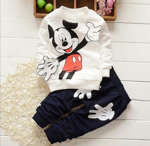Fall Girls Clothing Outfits Cartoon Minnie Long Sleeve Set