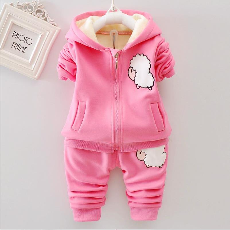 2020 Autumn Winter Suit for Girls Boys Hooded Coat Set