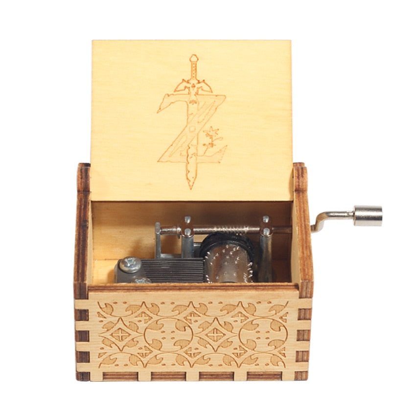 New Wooden Hand Crank Music Box Merry Christmas Music Theme