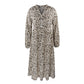 Fall Chiffon Long Sleeve Floral Maxi Dress Fashion Vintage V Neck Loose
