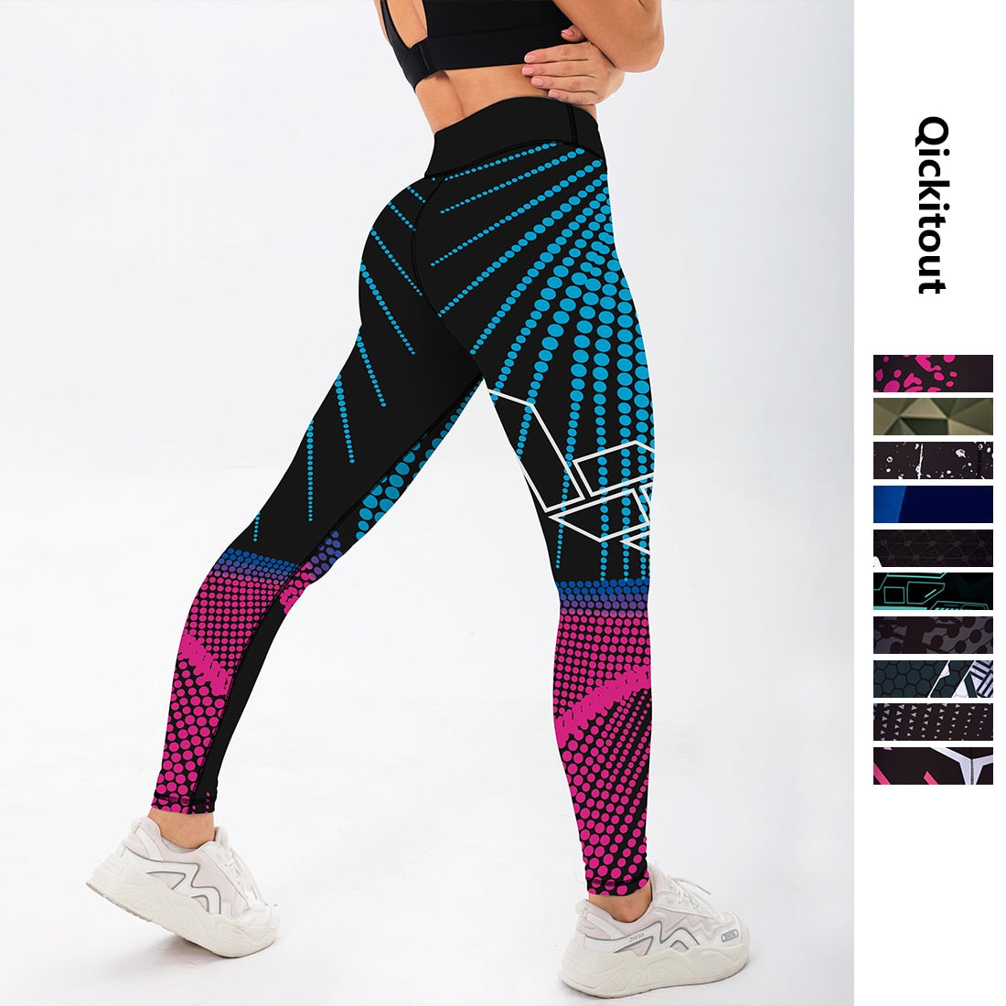 Spandex Sexy High Waist Elasticity Women Digital Printed Leggings