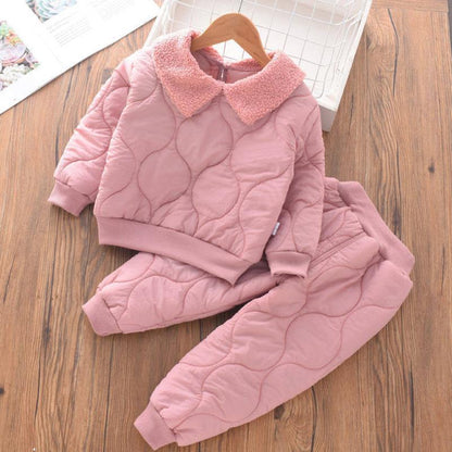 2020 Autumn Winter Suit for Girls Boys Hooded Coat Set