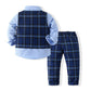 Kids Boy Gentleman Clothing Set Shirt+Waistcoat+Pants