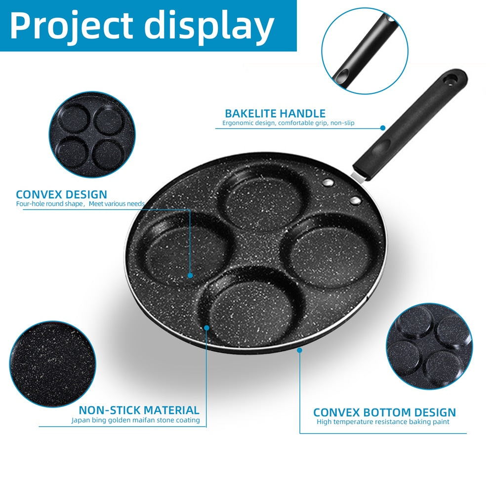 4/7 Cups Pancakes Frying Pans Breakfast Egg Pan Durable Non-stick