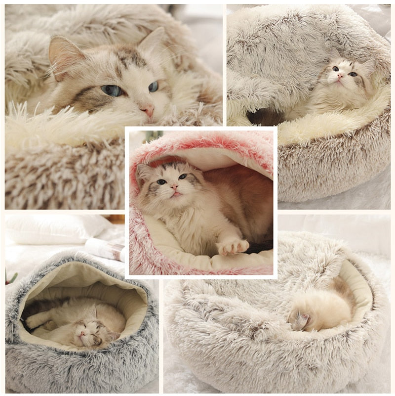 New Style Pet Dog Cat Bed Round Plush Warm Bed House