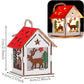 Wood Glowing Castle With Warm LED Lights Christmas Ornaments