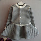 Girls Sets Children Clothing Autumn Winter Plaid Knit Cardigan Sweater