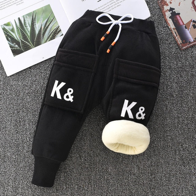 New Baby Boys Clothing Warm Cashmere Jeans Pants
