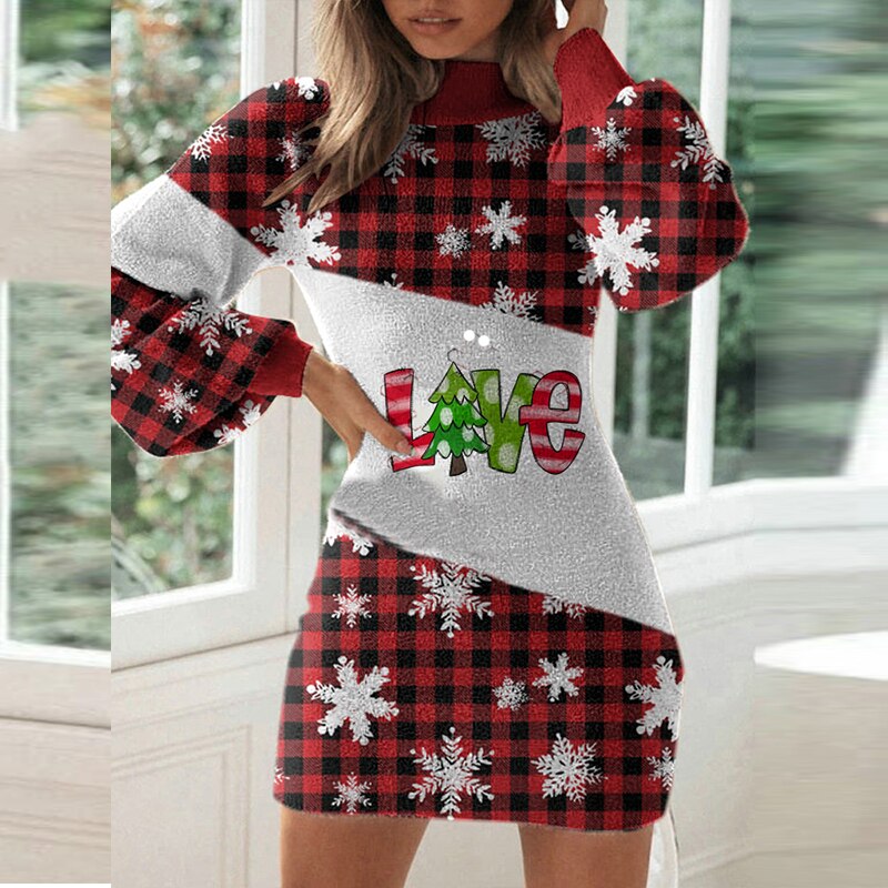 Fashion Christmas Ball Bowknot Party Dress for Women